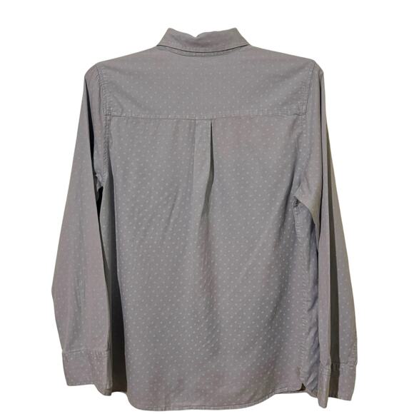 Vintage Le Tigre Size Large Blue and Green Polka Dot Button Up Blouse - Picture 4 of 8